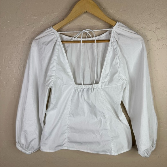 J. Crew Tie-back top in stretch cotton poplin blend - Picture 5 of 10